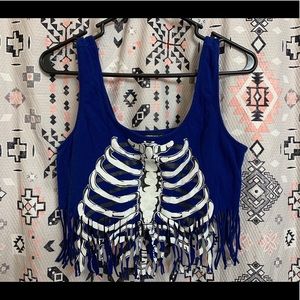 Hot Topic Skeleton Crop Top